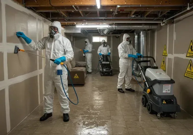 Basement Moisture Removal and Structural Drying process in Lackland Air Force Base, TX